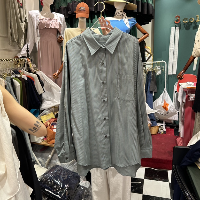 3COLOR東大門㊣實拍女裝新款真品襯衫蕾絲衫Three color襯衫/蕾絲衫圖色1