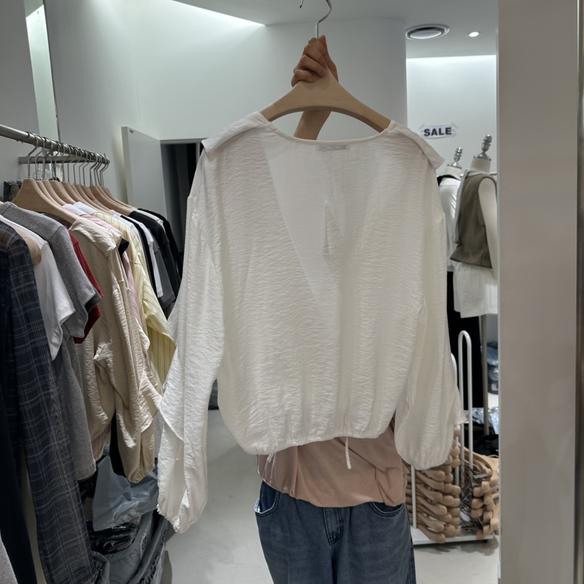 RENDER東大門㊣直郵女士新品休閑25秋夏職業時尚襯衫蕾絲衫RENDER襯衫/蕾絲衫