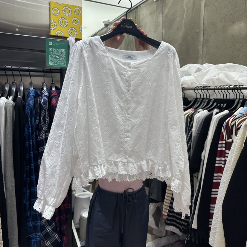 RUNWAY-런웨이東大門㊣實拍女士新款真品熱賣25秋夏襯衫蕾絲衫RUNWAY襯衫/蕾絲衫圖色1