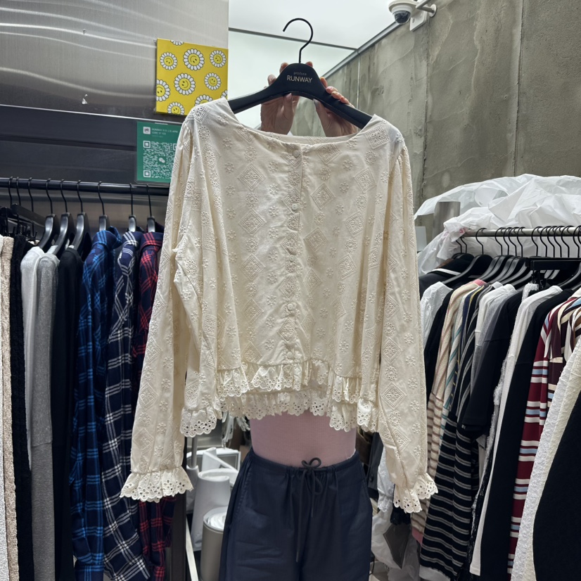 RUNWAY-런웨이東大門㊣實拍女士新款真品熱賣25秋夏襯衫蕾絲衫RUNWAY襯衫/蕾絲衫圖色2