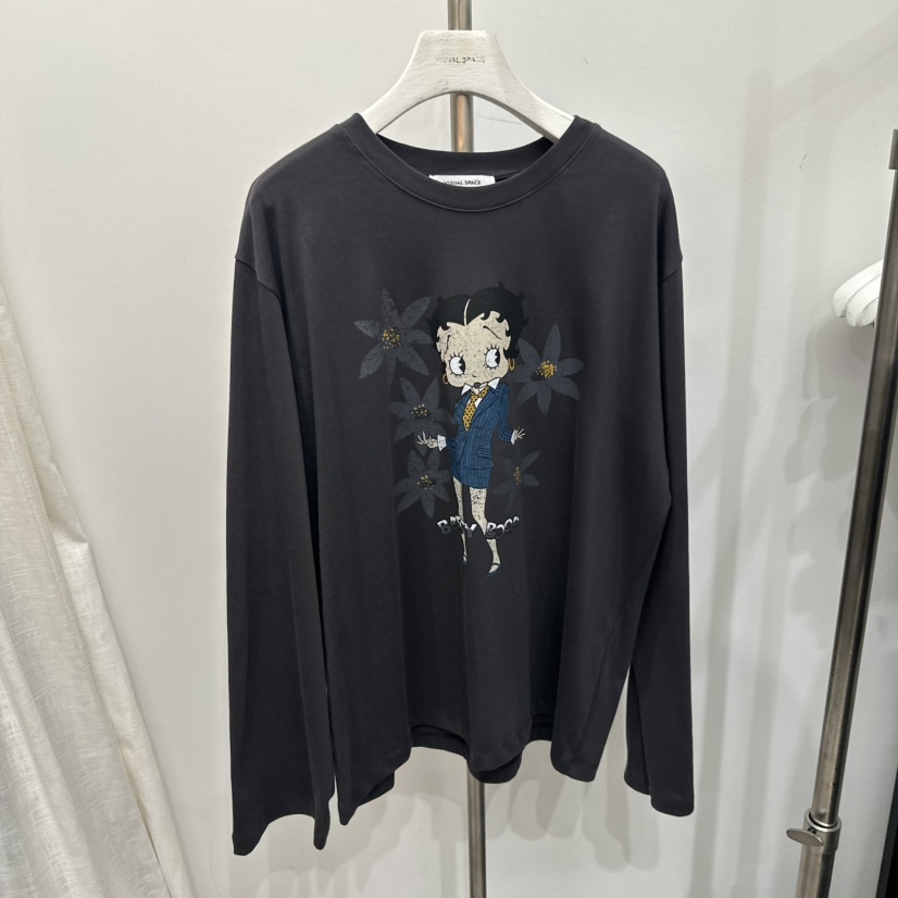 VISUAL SPACE東大門㊣實拍女士新品時尚真品人氣推薦長袖T恤VISUAL SPACE長袖T恤圖色1