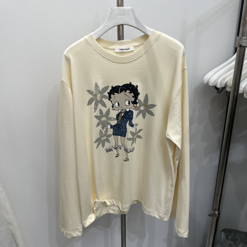 VISUAL SPACE東大門㊣實拍女士新品時尚真品人氣推薦長袖T恤VISUAL SPACE長袖T恤圖色2