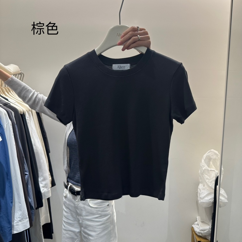 ALTER東大門㊣代購女裝新品職業推薦熱賣時尚25秋夏T恤絲綢AlterT恤圖色5