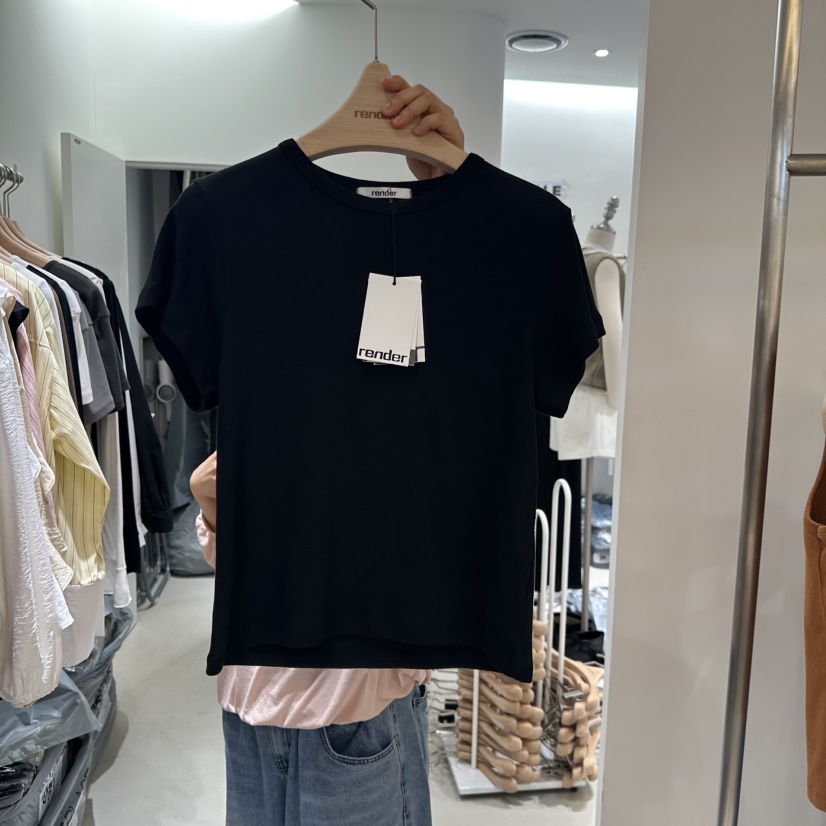 RENDER韓國直郵㊣女裝新款推薦25秋夏時尚人氣休閑真品職業T恤RENDERT恤圖色5