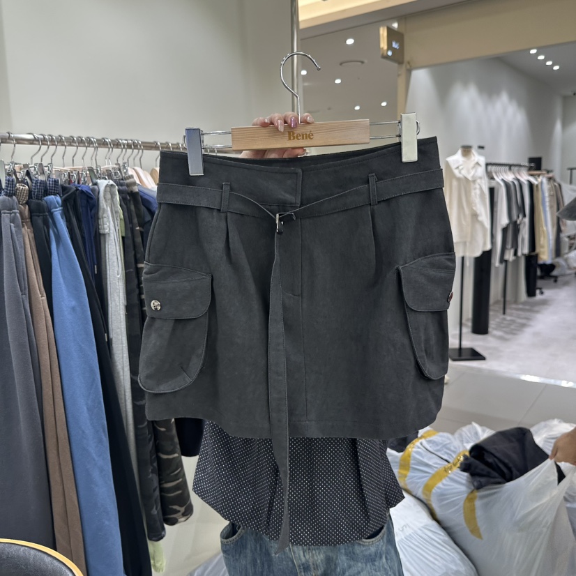 BENE東大門㊣實拍女裝新品職業熱賣25秋夏人氣時尚裙褲含腰帶BENE裙褲圖色2