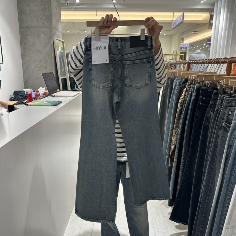 GRAYMELLOW韓國直郵㊣女士新品真品推薦休閑職業時尚牛仔褲GRAYMELLOW牛仔褲