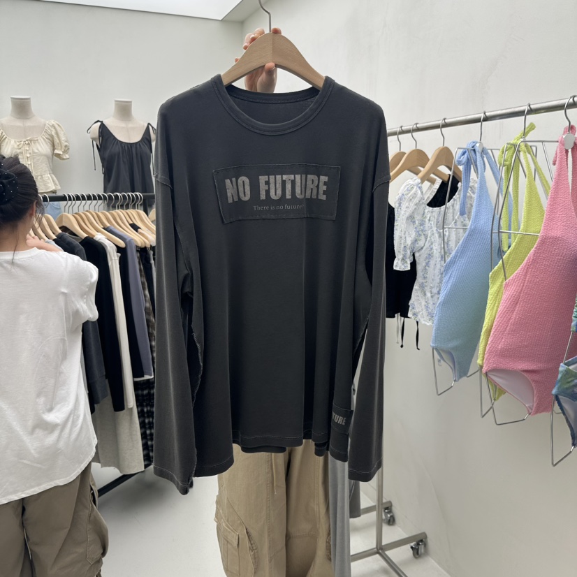 CHAV韓國代購㊣女士新品熱賣人氣時尚推薦25秋夏真品長袖T恤CHAV長袖T恤圖色2