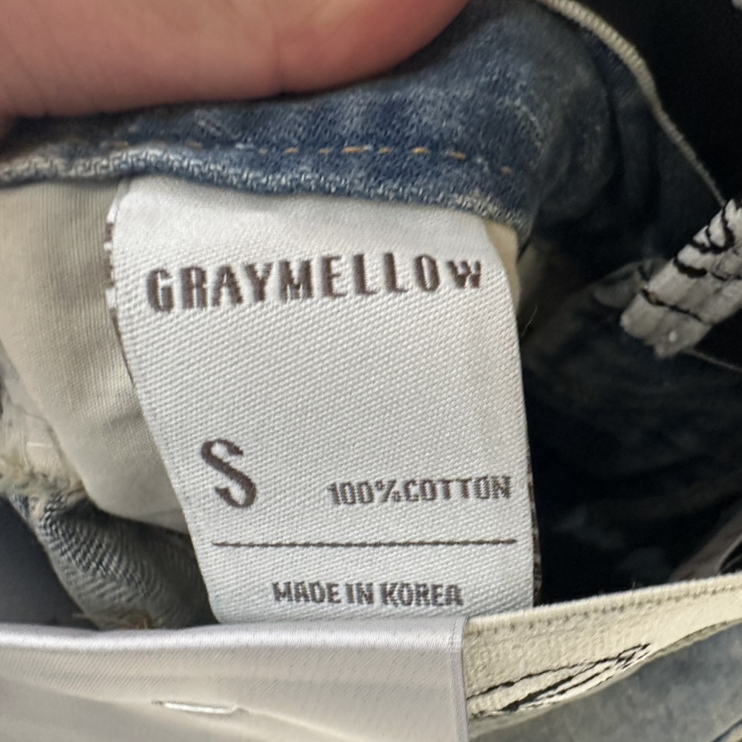 GRAYMELLOW東大門㊣代購女裝新款熱賣時尚25秋夏人氣牛仔褲GRAYMELLOW牛仔褲