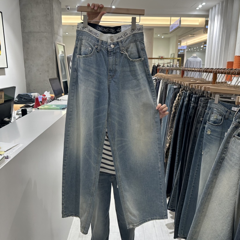 GRAYMELLOW東大門㊣代購女裝新款熱賣時尚25秋夏人氣牛仔褲GRAYMELLOW牛仔褲