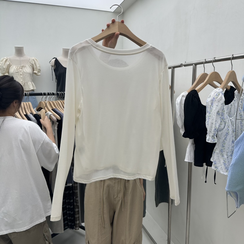 CHAV東大門㊣代購女裝新品時尚推薦人氣25秋夏職業真品長袖T恤CHAV長袖T恤