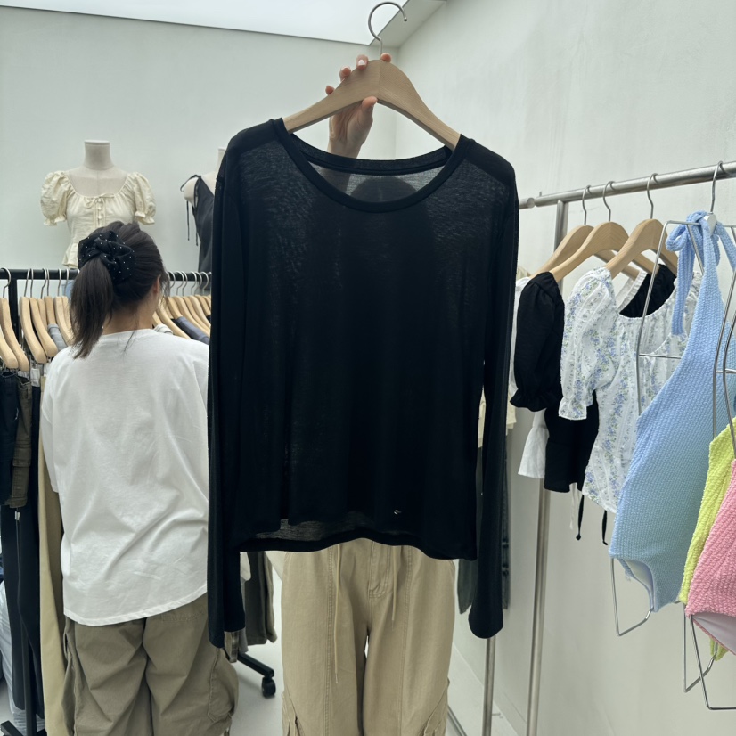 CHAV東大門㊣代購女裝新品時尚推薦人氣25秋夏職業真品長袖T恤CHAV長袖T恤圖色3