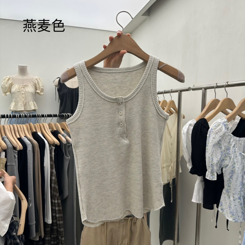 CHAV東大門㊣直郵女裝新款推薦25秋夏熱賣職業真品吊帶背心CHAV吊帶/背心圖色1