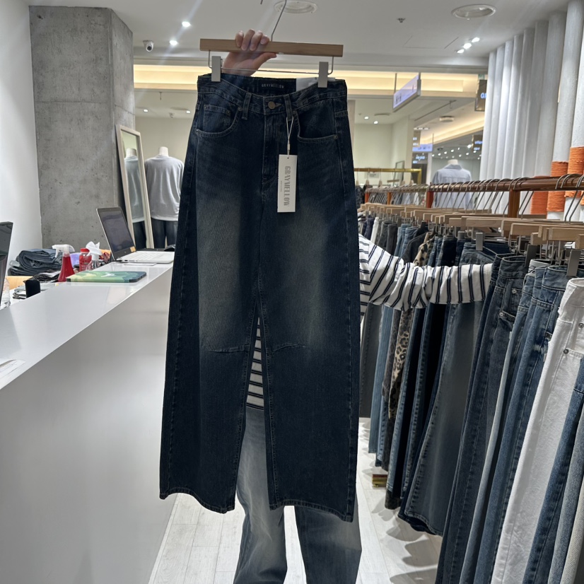 GRAYMELLOW韓國代購㊣女裝新款熱賣推薦休閑25秋夏人氣牛仔褲GRAYMELLOW牛仔褲