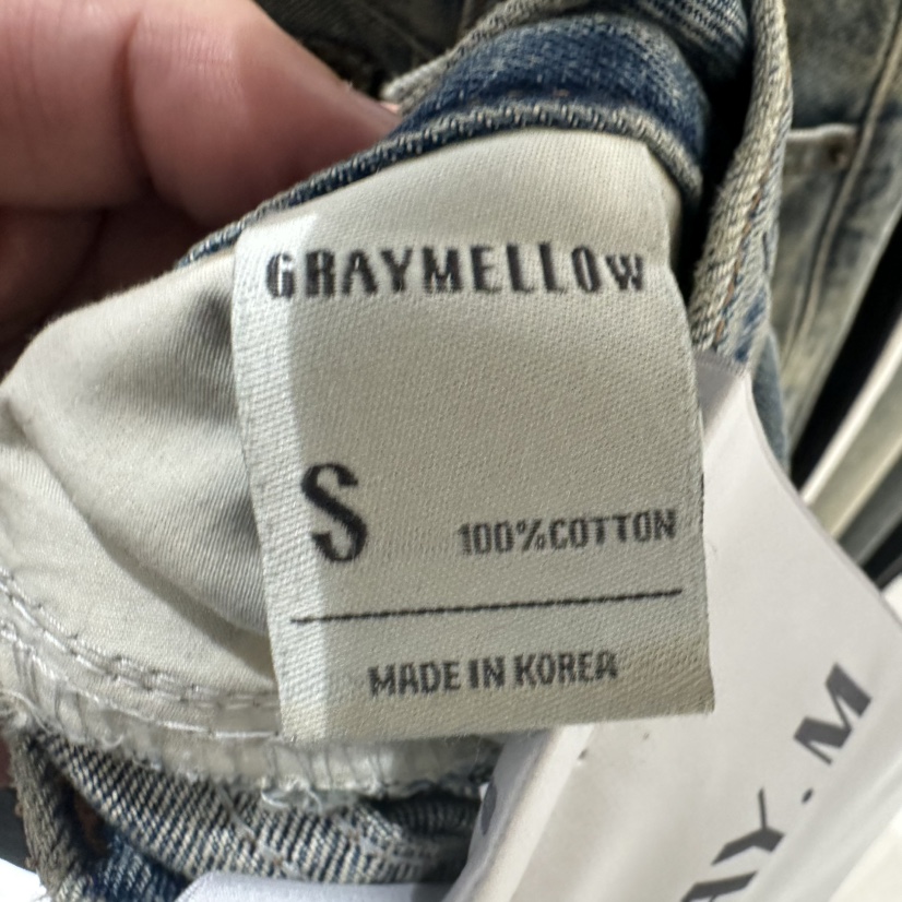 GRAYMELLOW東大門㊣代購女裝新品熱賣真品休閑時尚推薦牛仔褲GRAYMELLOW牛仔褲