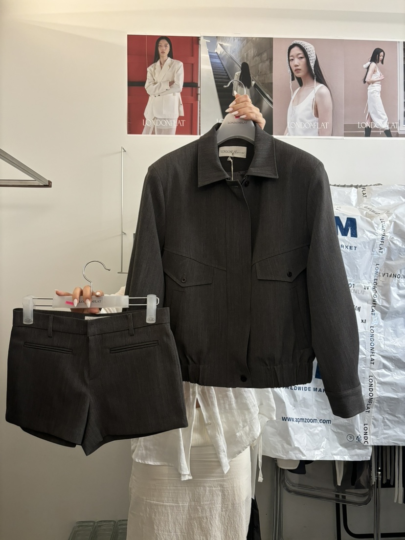 LONDON FLAT韓國直郵㊣女裝新品休閑職業推薦25秋夏熱賣夾克LONDON FLAT夾克