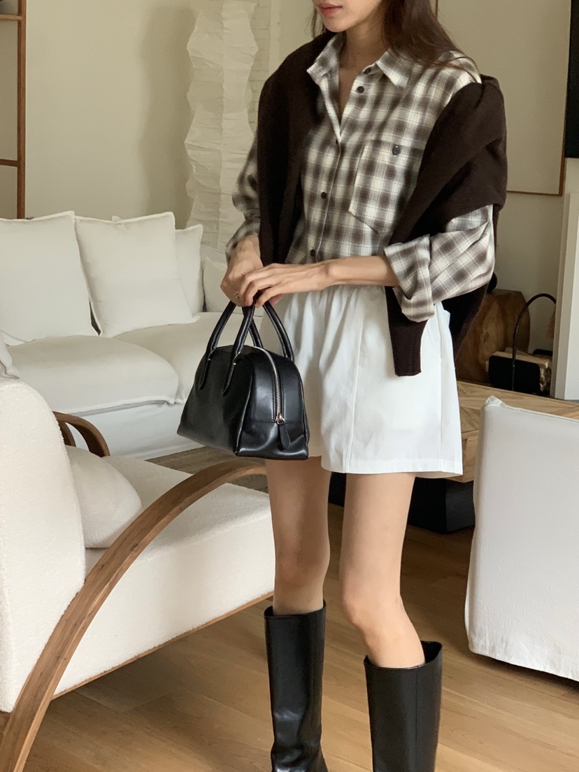 WOOD東大門㊣代購女士新款25秋夏職業熱賣時尚襯衫蕾絲衫格紋WOOD襯衫/蕾絲衫