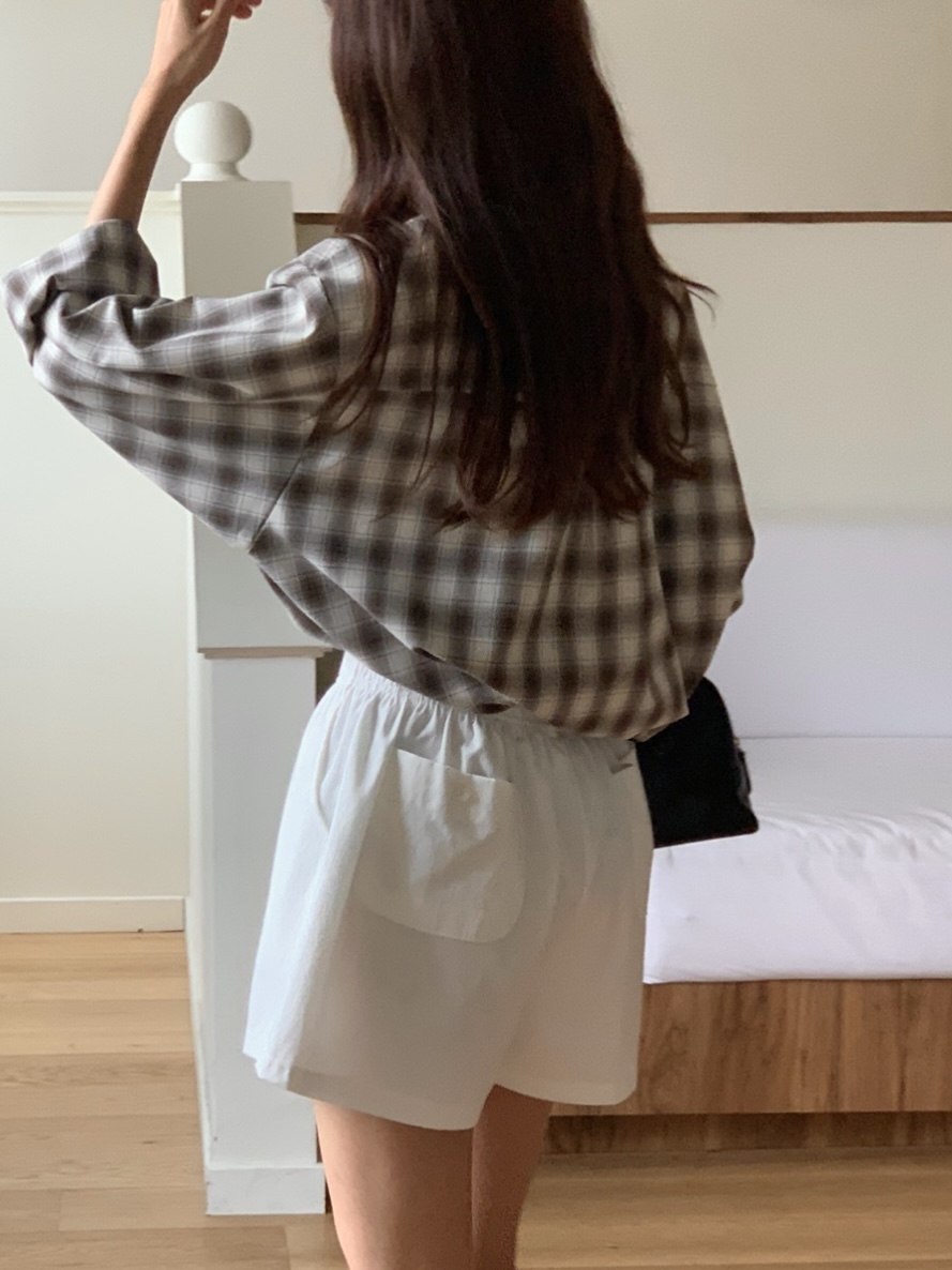 WOOD東大門㊣代購女士新款25秋夏職業熱賣時尚襯衫蕾絲衫格紋WOOD襯衫/蕾絲衫