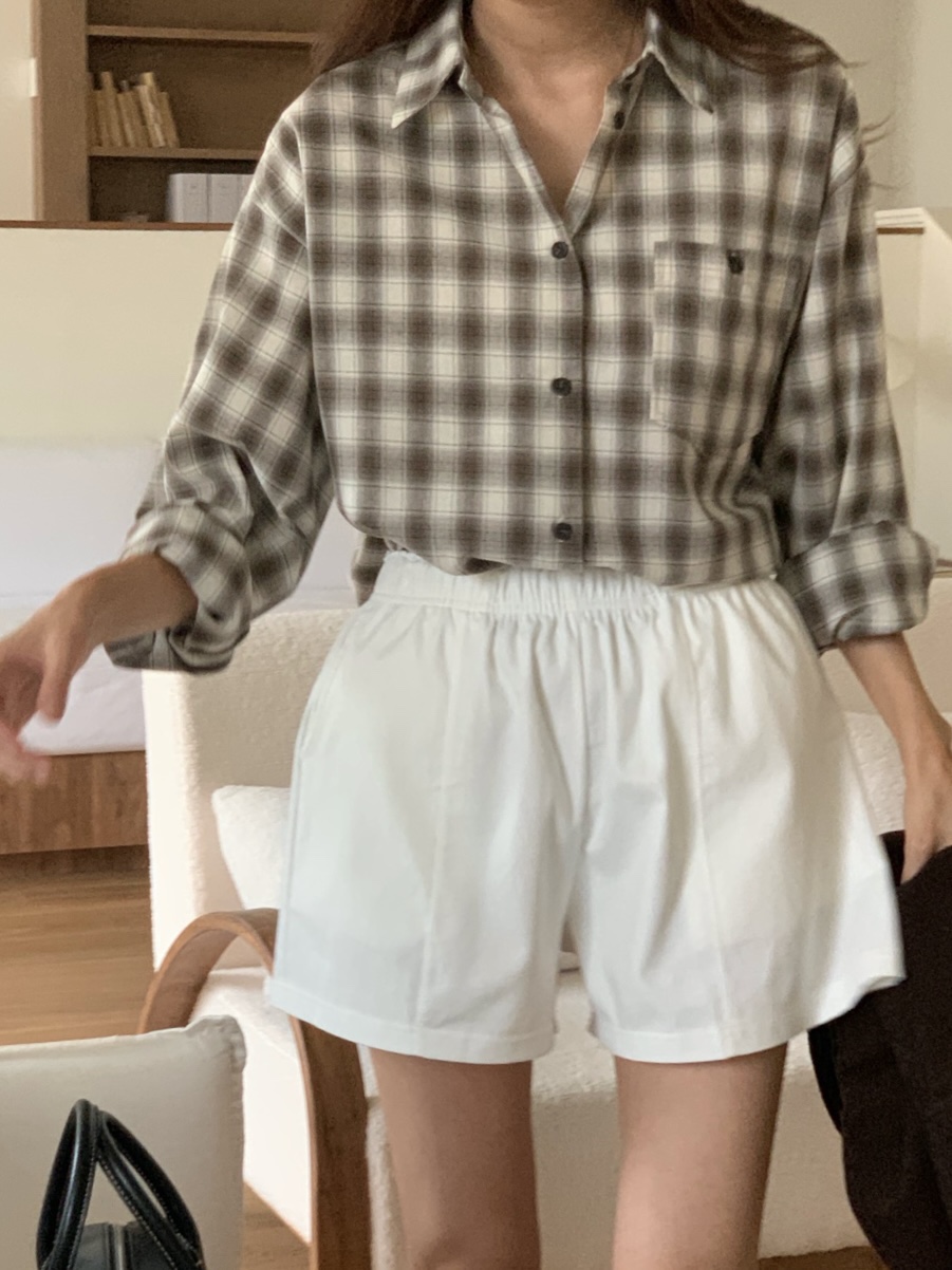 WOOD東大門㊣代購女士新款25秋夏職業熱賣時尚襯衫蕾絲衫格紋WOOD襯衫/蕾絲衫