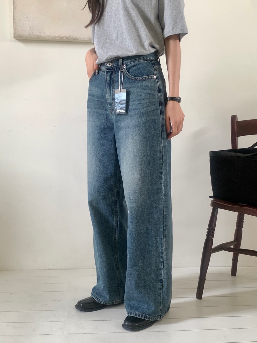 WOOD東大門㊣代購女裝新品熱賣真品25秋夏人氣休閑推薦牛仔褲WOOD牛仔褲