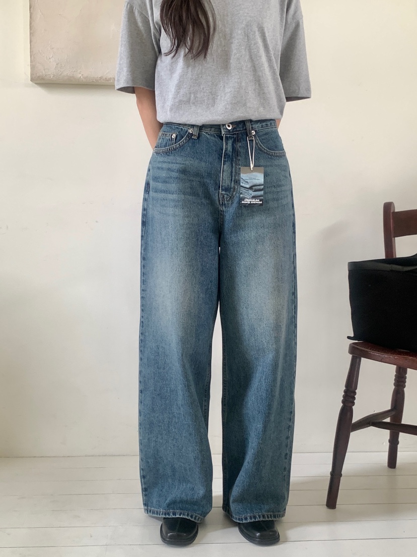 WOOD東大門㊣代購女裝新品熱賣真品25秋夏人氣休閑推薦牛仔褲WOOD牛仔褲