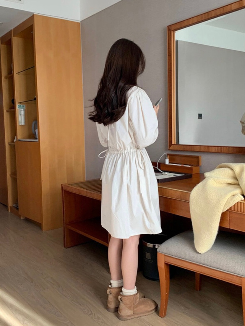 WOOD韓國直郵㊣女士新款真品時尚人氣25秋夏休閑推薦連衣裙WOOD連衣裙