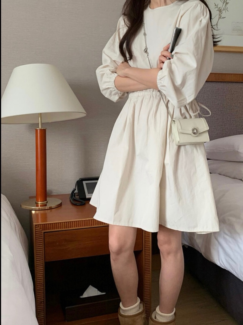 WOOD韓國直郵㊣女士新款真品時尚人氣25秋夏休閑推薦連衣裙WOOD連衣裙