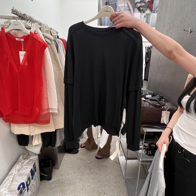 BREATHE東大門㊣直郵女裝新品職業25秋夏推薦人氣休閑長袖T恤BREATHE長袖T恤圖色3