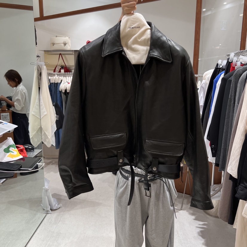 TEMPTING韓國直郵㊣女士新款人氣休閑職業推薦25秋夏時尚皮衣TEMPTING皮衣圖色2