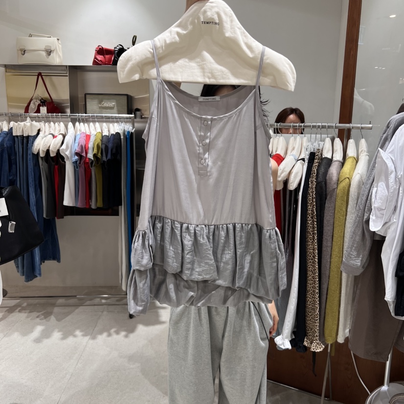 TEMPTING韓國代購㊣女士新品熱賣25秋夏職業真品推薦吊帶背心TEMPTING吊帶/背心圖色2