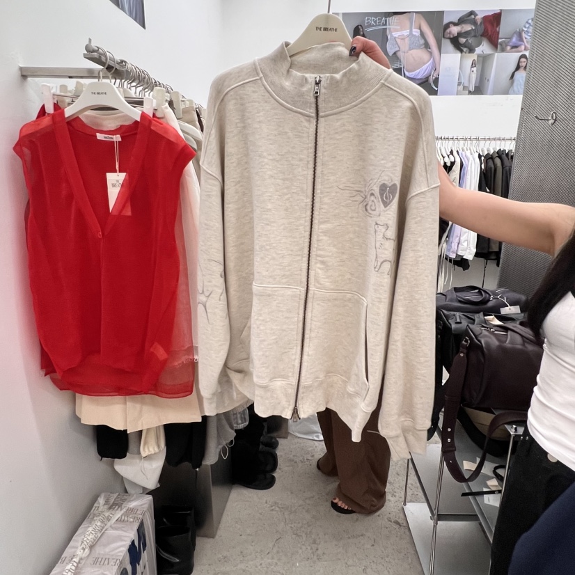BREATHE東大門㊣直郵女裝新款熱賣真品時尚休閑25秋夏衛衣拉鏈BREATHE衛衣圖色2