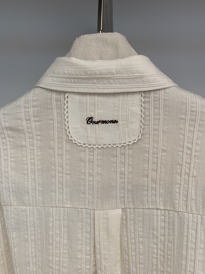 ONE MONE東大門㊣實拍女士新品時尚推薦休閑襯衫蕾絲衫刺繡ONE MONE襯衫/蕾絲衫