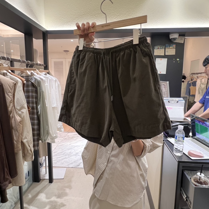 SELF SERVICE東大門㊣直郵女裝新品休閑推薦時尚短褲燈芯絨SELF SERVICE短褲圖色4