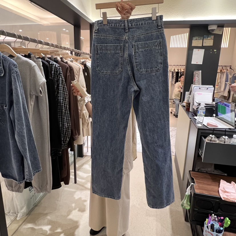 SELF SERVICE韓國直郵㊣女士新品推薦休閑熱賣人氣牛仔褲口袋SELF SERVICE牛仔褲