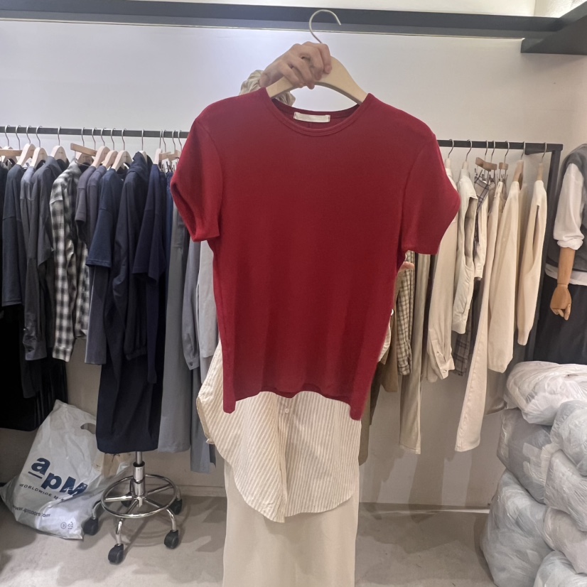 SELF SERVICE東大門㊣直郵女士新品25秋冬熱賣人氣休閑T恤SELF SERVICET恤圖色2