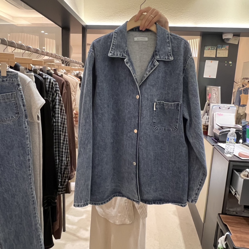 SELF SERVICE東大門㊣代購女裝新款時尚25秋冬人氣襯衫蕾絲衫SELF SERVICE襯衫/蕾絲衫圖色1