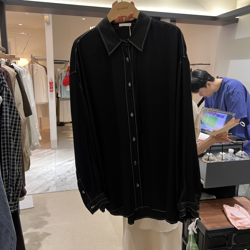 SELF SERVICE東大門㊣直郵女裝新品熱賣職業真品襯衫蕾絲衫SELF SERVICE襯衫/蕾絲衫圖色2