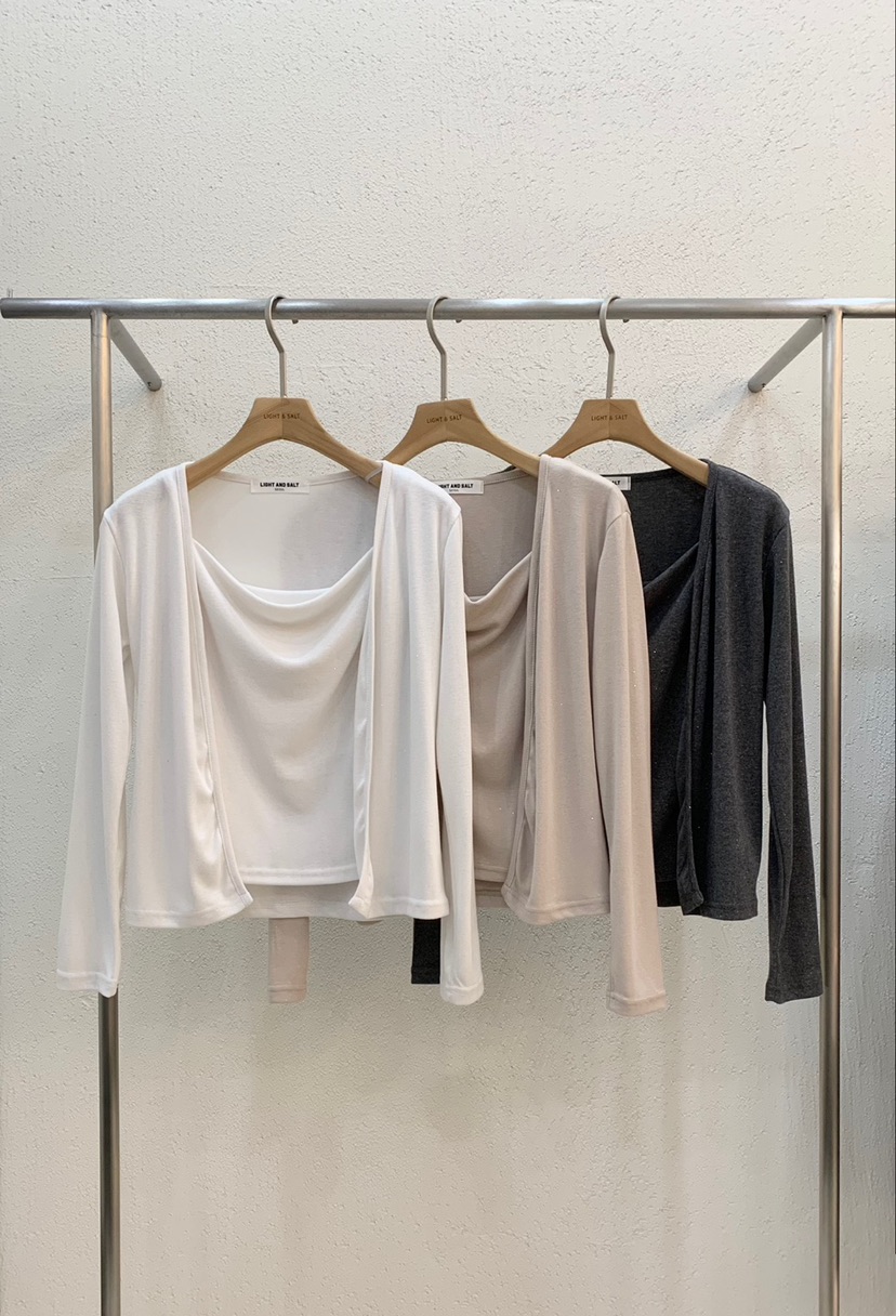 LIGHT AND SALT東大門㊣代購女士新品推薦套裝兩件套開衫LIGHT AND SALT套裝