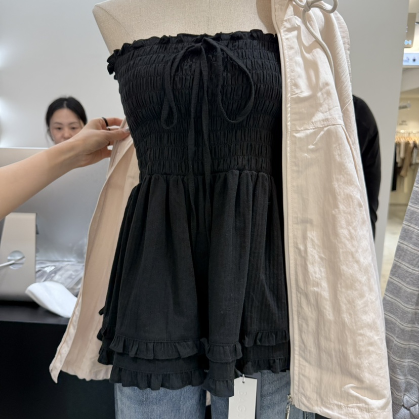 URBANSTORY/REMAKING東大門㊣實拍女裝新品休閑職業吊帶背心BAGUETTE-P吊帶/背心圖色2