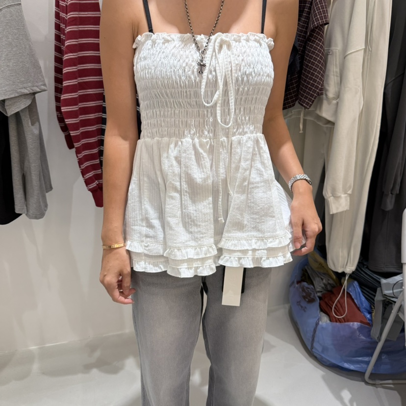 URBANSTORY/REMAKING東大門㊣實拍女裝新品休閑職業吊帶背心BAGUETTE-P吊帶/背心圖色3