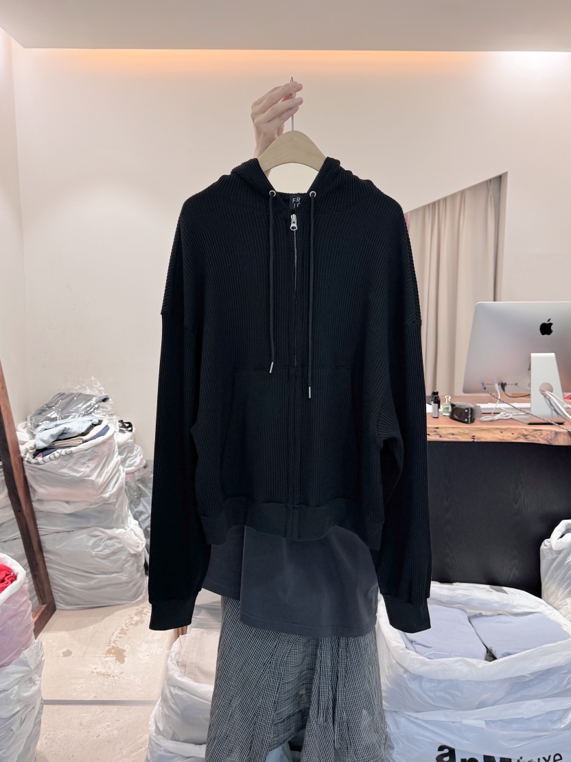 FRIC東大門㊣直郵女裝新品熱賣時尚休閑推薦職業衛衣拉鏈連帽FRIC衛衣圖色2