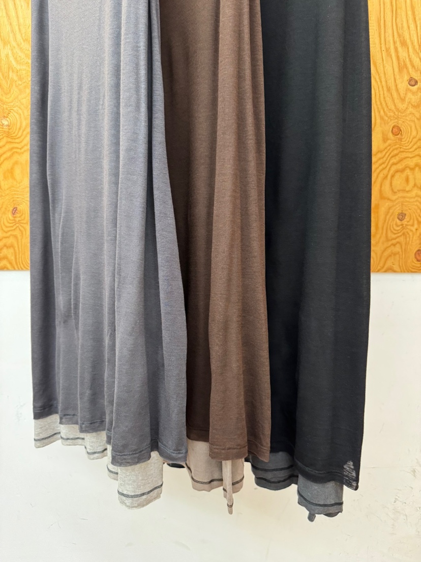 PROJECTVIEW韓國代購㊣女裝新品熱賣25秋冬休閑長裙天絲雙層PROJECTVIEW長裙