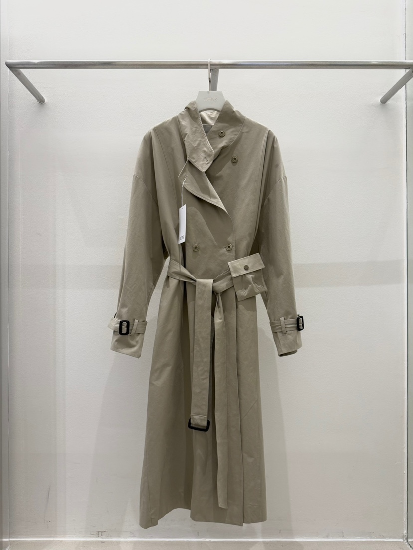 BETTER東大門㊣實拍女裝新品休閑25秋冬人氣長款風衣含腰帶BETTER長款風衣