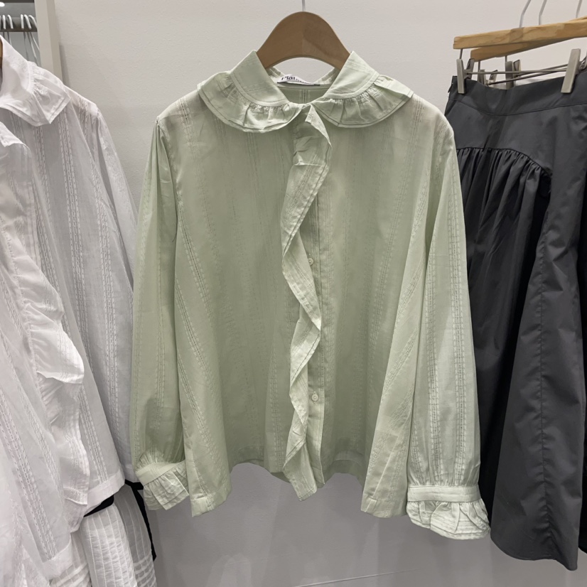 ALICE N GIA/PLAT東大門㊣實拍女裝新品休閑襯衫蕾絲衫荷葉邊Platseoul/ALICE N GIA襯衫/蕾絲衫