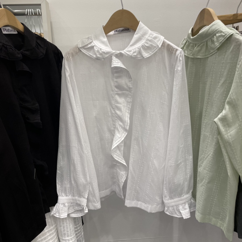 ALICE N GIA/PLAT東大門㊣實拍女裝新品休閑襯衫蕾絲衫荷葉邊Platseoul/ALICE N GIA襯衫/蕾絲衫圖色2
