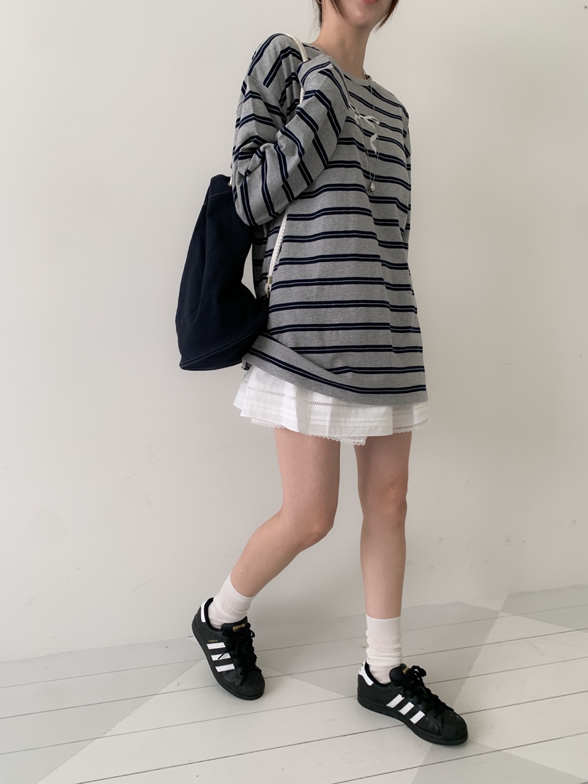 YES韓國代購㊣女裝新品職業25秋冬人氣推薦時尚長袖T恤小飛象YES長袖T恤
