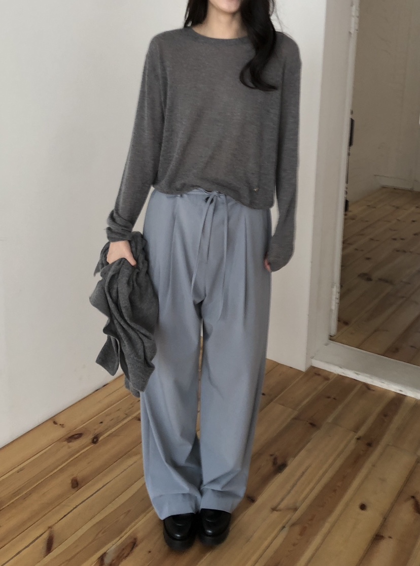 ERUME韓國直郵㊣女裝新款熱賣真品時尚推薦休閑休閑褲含腰繩ERUME休閑褲