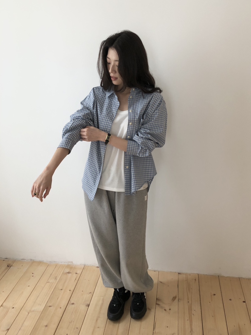 ERUME韓國直郵㊣女裝新品25秋冬推薦休閑熱賣襯衫蕾絲衫格紋ERUME襯衫/蕾絲衫