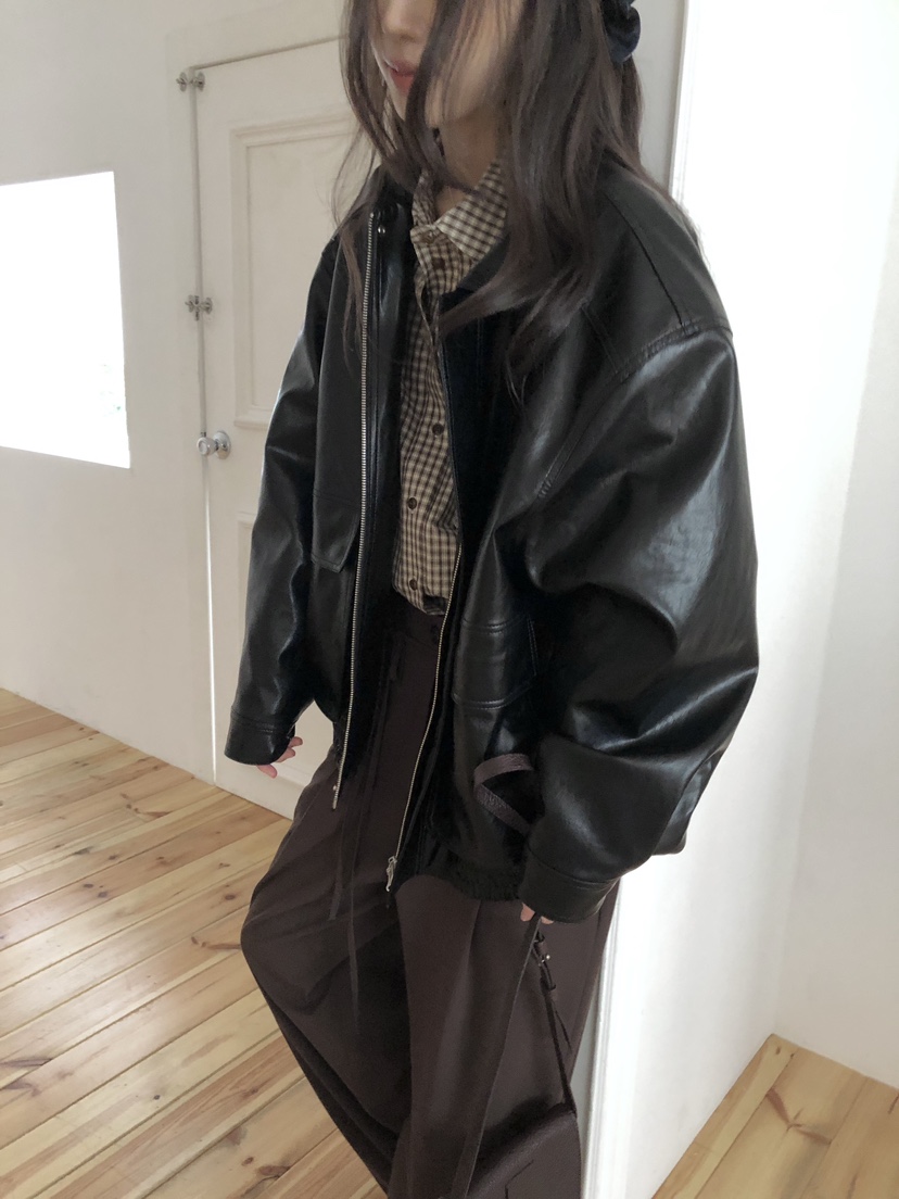 ERUME東大門㊣實拍女士新品休閑推薦職業25秋冬真品熱賣皮衣ERUME皮衣