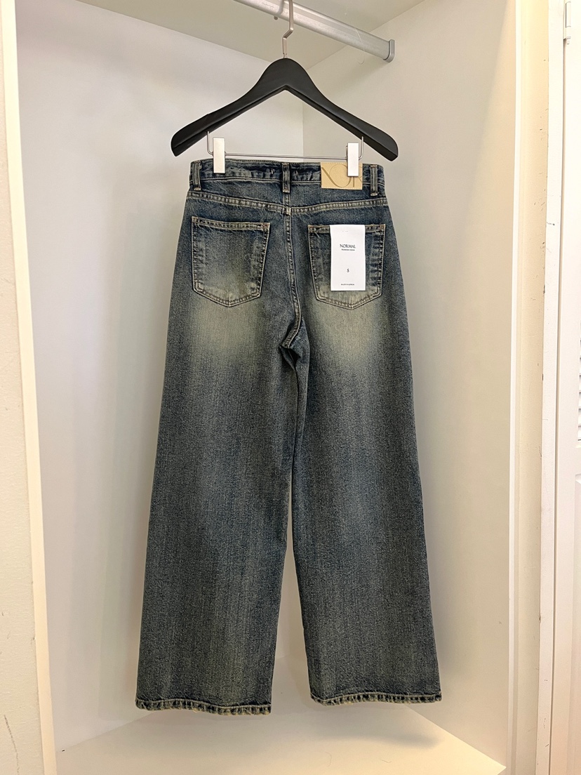 NORMAL韓國直郵㊣女裝新品真品熱賣推薦25秋冬牛仔褲寬松牛仔NORMAL牛仔褲