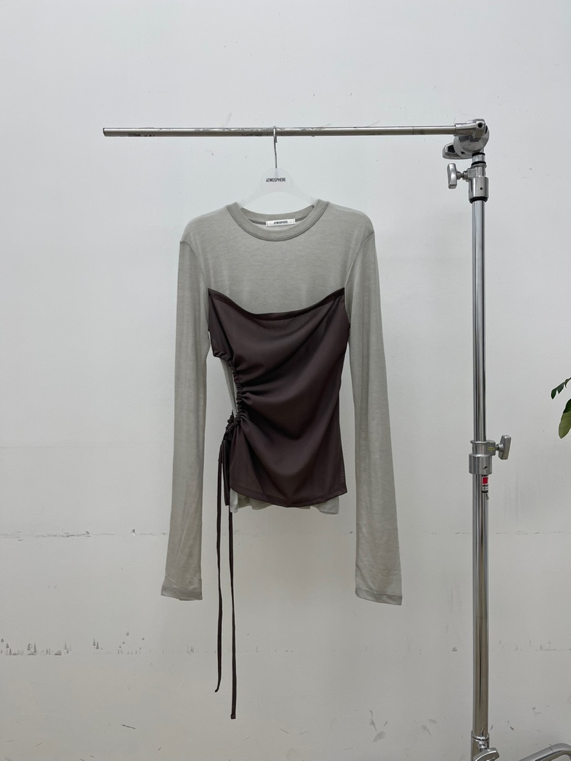 ATMOSPHERE東大門㊣代購女裝新品人氣熱賣25秋冬職業長袖T恤ATMOSPHERE/BLING長袖T恤圖色2